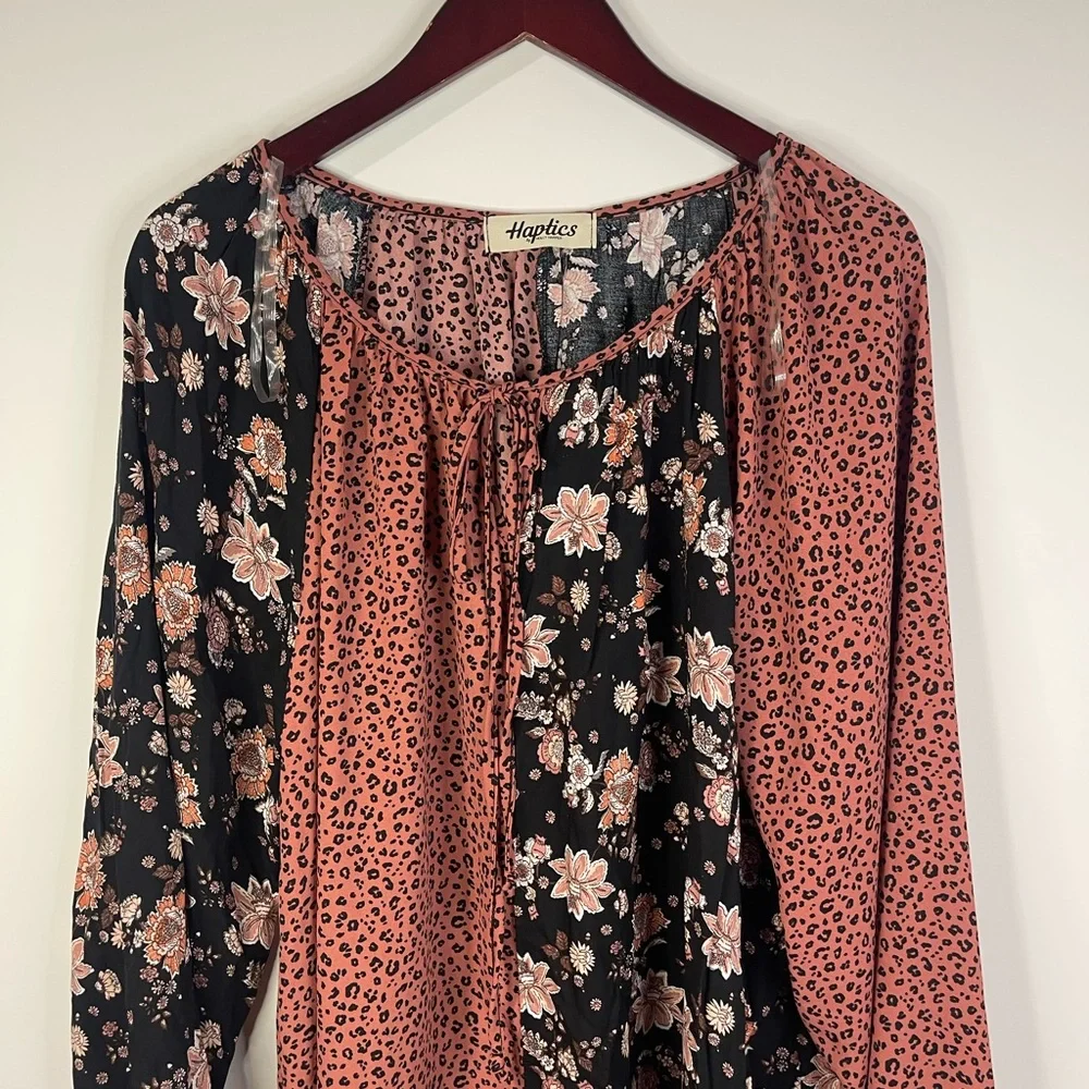 Haplics Elegant Floral and Leopard Print Blouse‎ - Picture 2 of 9